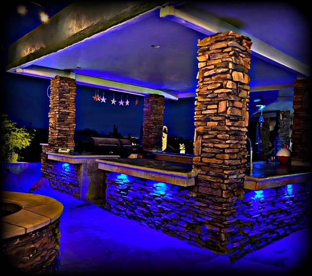 Blue bar lighting design